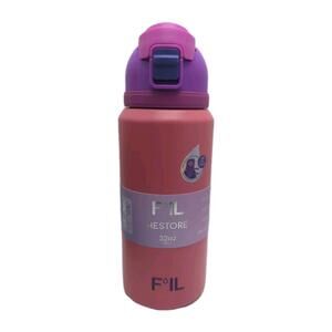 F’IL Restore 32oz Stainless Steel Water Bottle With Straw Chug Lid Coral Rose